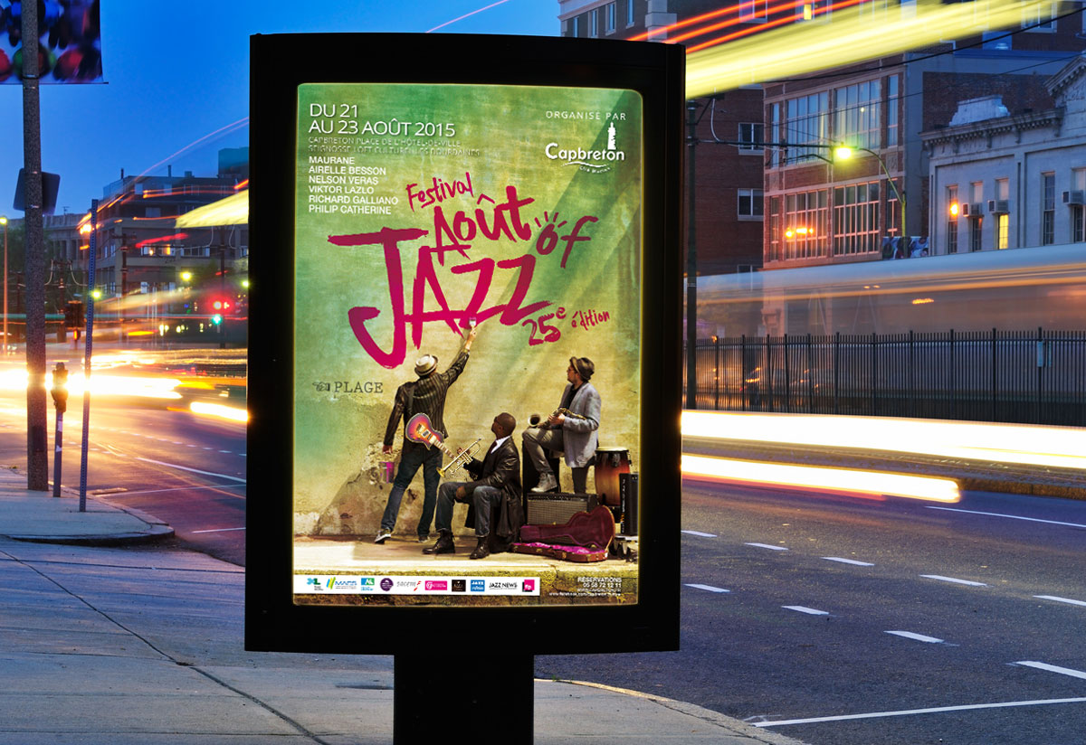 Mairie de Capbreton – Création campagne de communication Août of jazz