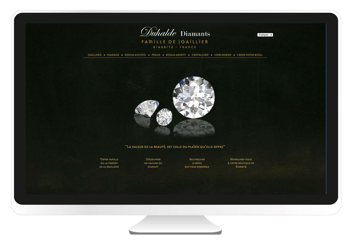 Duhalde Diamants – Création site internet